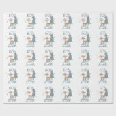 Schattige Winter Baby Herten Jongen Fawn Cadeaupapier (Vlak)