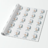 Schattige Winter Baby Herten Jongen Fawn Cadeaupapier (Uitgerold)