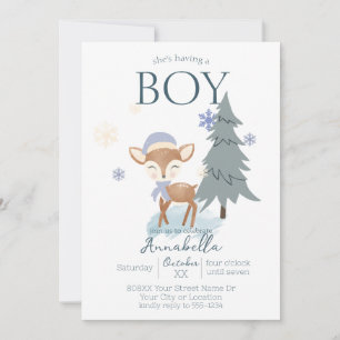 Schattige Winter Baby Herten Jongen Ree Kaart