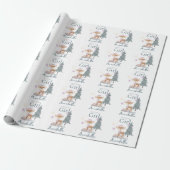 Schattige Winter Baby Herten Vrouw Fawn Cadeaupapier (Uitgerold)