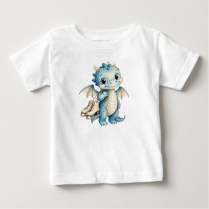 Schattige Winter Babydraak met Schaatsen voor Kind