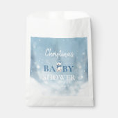 Schattige Winter Beer Blauw Baby shower Bedankzakje (Voorkant)