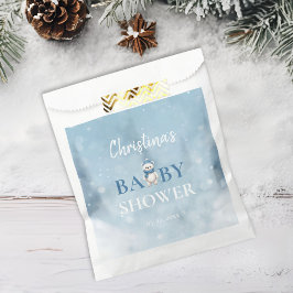 Schattige Winter Beer Blauw Baby shower Bedankzakje
