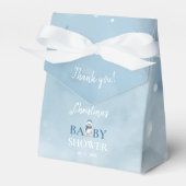 Schattige Winter Beer Blauw Baby shower Dank u Bedankdoosjes (Voorkant Zijde)