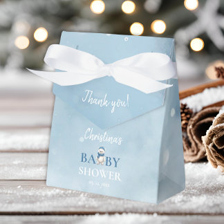Schattige Winter Beer Blauw Baby shower Dank u Bedankdoosjes