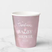 Schattige Winter Beer Roze Baby shower Papieren Bekers (Voorkant)