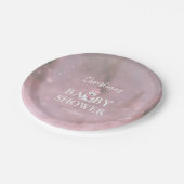 Schattige Winter Beer Roze Baby shower Papieren Bordje (Gekanteld)