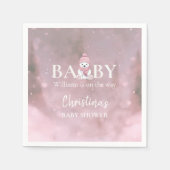 Schattige Winter Beer Roze Baby shower Servet (Voorkant)