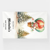 Schattige Winter Beer Woodland Animals Baby shower Spandoek (Horizontaal)