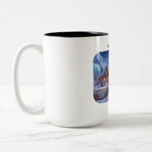 Schattige Winter Blau Fluffy Monster Ijsje Koffie Tweekleurige Koffiemok