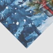 Schattige Winter Blau Kerst Sneeuwman Tissuepapier (Detail)