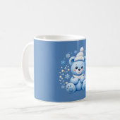 Schattige Winter Blauwe Teddibeer Koffiemok (Voorkant links)