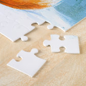 Schattige winter bos sneeuwman vossen legpuzzel (Zijkant)