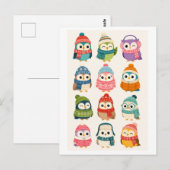 Schattige Winter Cartoon Uil Briefkaart (Voorkant / Achterkant)