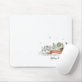 Schattige Winter Dachshund Hond | Monogram Muismat (Met muis)