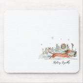 Schattige Winter Dachshund Hond | Monogram Muismat (Voorkant)