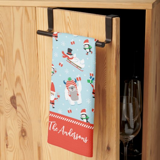 Schattige Winter Festieve Kerstmis Theedoek (Derde Gevouwen)
