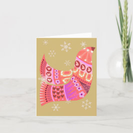 Schattige Winter Hygge Bird BLANK Wenskaart Bedankkaart