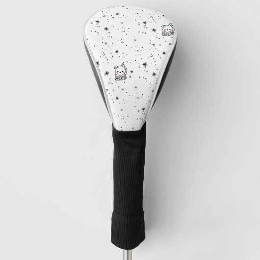Schattige Winter IJsbeer Sneeuwvlok Golfheadcover (Voorkant)