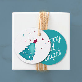 Schattige Winter Kerstbomen Sneeuw Bos Waterverf Bedankjes Labels
