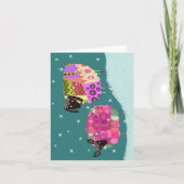 Schattige Winter Kleurrijk Schaap BLANK Wenskaart Bedankkaart (Voorkant)