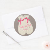  schattige winter mittens lint lace classi ronde sticker (Envelop)