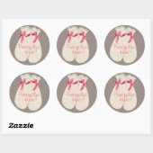  schattige winter mittens lint lace classi ronde sticker (Vel)