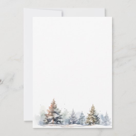 Schattige Winter Onederland Verjaardagsdennenbos Kaart (Achterkant)