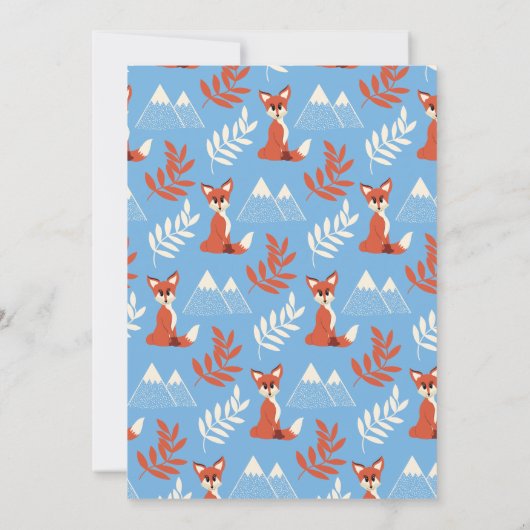 Schattige Winter Oranje Vos Bergen Blad Verjaardag Kaart (Achterkant)