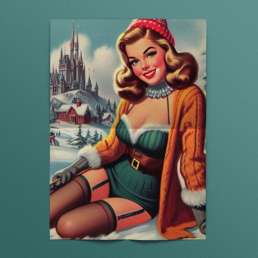 Schattige Winter Pin-up Tissuepapier