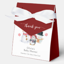Schattige Winter Pinguïn Sneeuwman Baby Shower