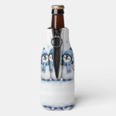 Schattige Winter Pinguïn Trio Blikje Koeler | Aard (Fles Achterkant)