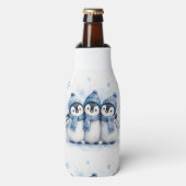 Schattige Winter Pinguïn Trio Blikje Koeler | Aard (Fles Voorkant)