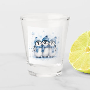 Schattige Winter Pinguïn Trio Blikje Koeler Aard Shot Glas