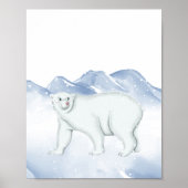 Schattige Winter Polar Beer Arctic Nursery Wall De Poster (Voorkant)