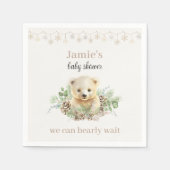 Schattige Winter Polar Beer Genderneutraal Baby sh Servet (Voorkant)
