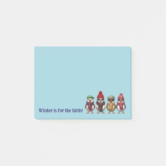 Schattige Winter Post-it Briefjes | Winter Vogels  Post-it® Notes (Voorkant)