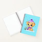 Schattige Winter Puppy Dog Art Turquoise-laptop Notitieboek (Binnen)