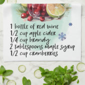 Schattige Winter Sangria Kerst Drink Recept Theedoek (Gevouwen)