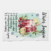 Schattige Winter Sangria Kerst Drink Recept Theedoek (Horizontaal)