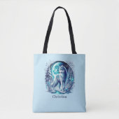 Schattige winter seizoenswolf  tote bag (Voorkant)