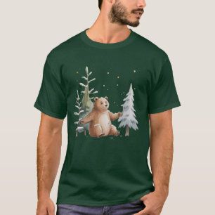 Schattige Winter Sneeuwbeer Whimsical Woodland Win T-shirt