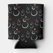 Schattige Winter Sneeuwman Patroon Zwart Blikjeskoeler (Voorkant)