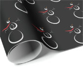 Schattige Winter Sneeuwman Patroon Zwart Cadeaupapier (Rol Hoek)