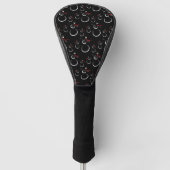 Schattige Winter Sneeuwman Patroon Zwart Golfheadcover (Voorkant)