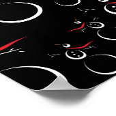 Schattige Winter Sneeuwman Patroon Zwart Poster (Hoek)