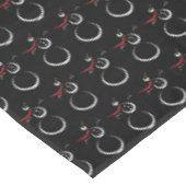 Schattige Winter Sneeuwman Patroon Zwart Tafelkleed (Gekanteld)