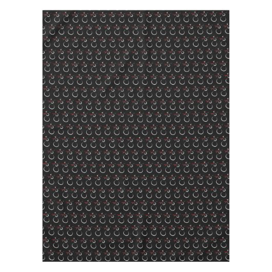 Schattige Winter Sneeuwman Patroon Zwart Tafelkleed (Voorkant)