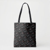 Schattige Winter Sneeuwman Patroon Zwart Tote Bag (Voorkant)