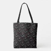 Schattige Winter Sneeuwman Patroon Zwart Tote Bag (Achterkant)